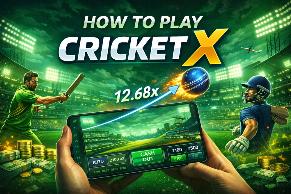 How to Play Cricket X guide with cricket stadium, mobile betting interface and rising multiplier